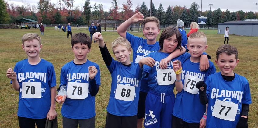 Several of the medal winners in the elementary race on Saturday.