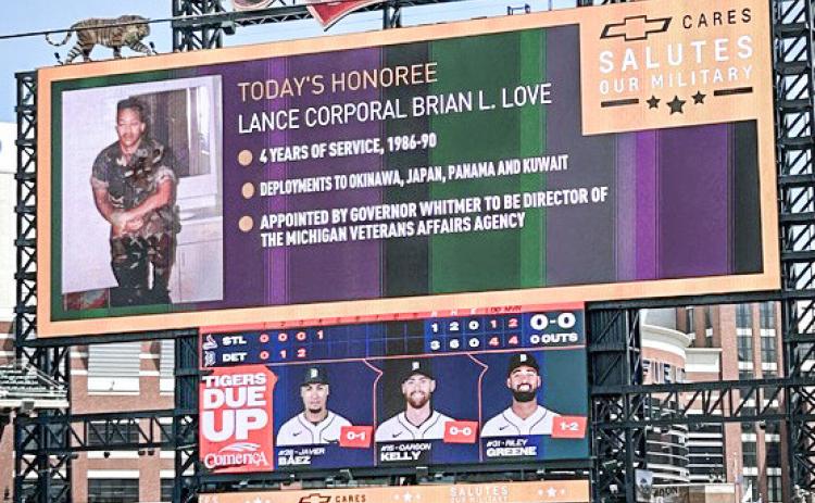 MVAA DIRECTOR LOVE HONORED WITH MILITARY SALUTE AT COMERICA PARK