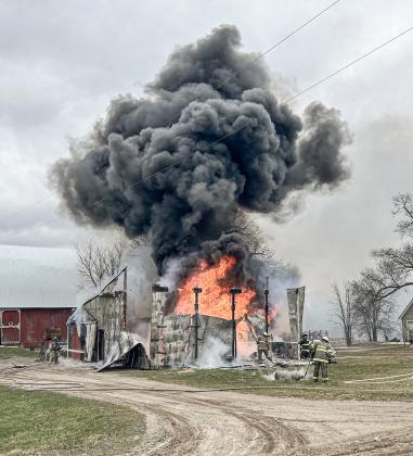 Fire destroys barn in Sage Township