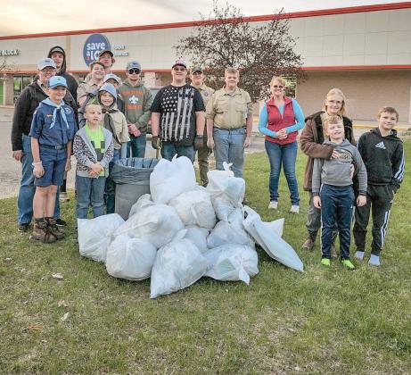 Boy Scout Troop 779 and Cub Scout Pack spent some more time cleaning up trash in Gladwin on Earth Day.