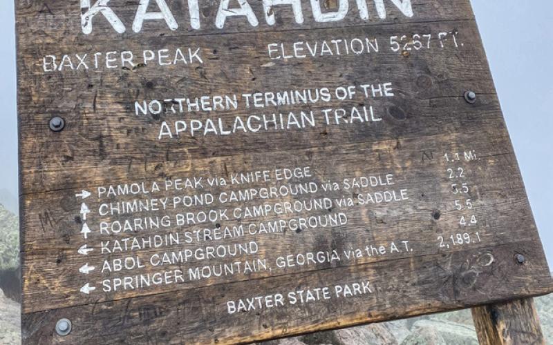Pictured above is the famous sign at the summit of Mt. Katahdin.