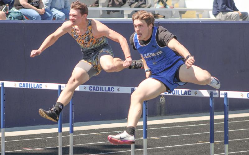Gladwin’s Colton Pfenninger competed in the 110 hurdles Saturday at the Division 2 state meet in Hamilton.