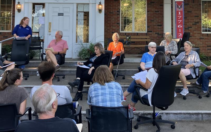 City Hall passed maximum capacity for Monday’s Regular Meeting of the Gladwin City Council, forcing city officials and the audience to haul their chairs outdoors to continue with the proceedings.
