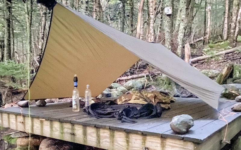 Tentsite platform on the Appalachian Trail.