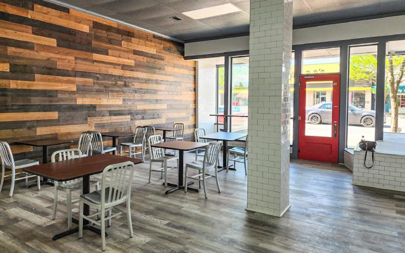 Pictured is the new seating area for customers in Back Door Deli’s new storefront.