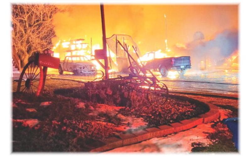 Late night fire consumes barn and vehicles in Buckeye Township