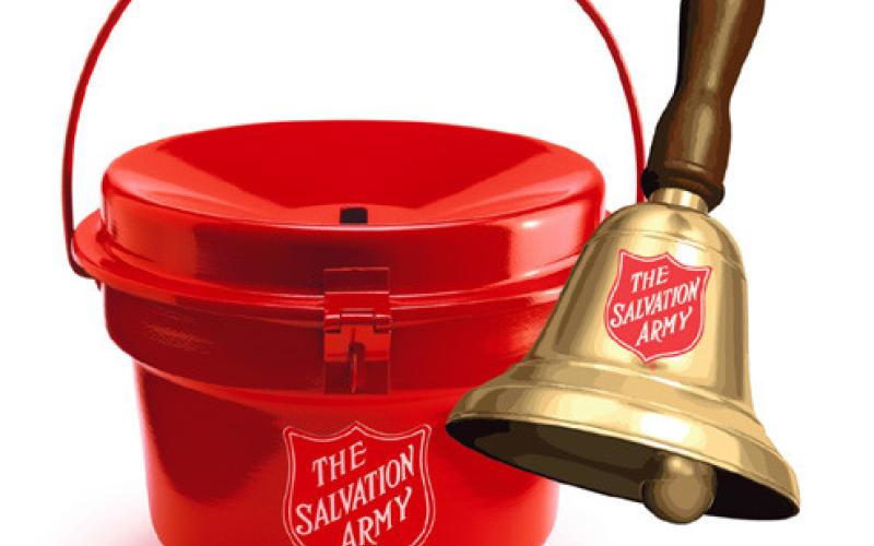 Salvation Army ringing bells in December