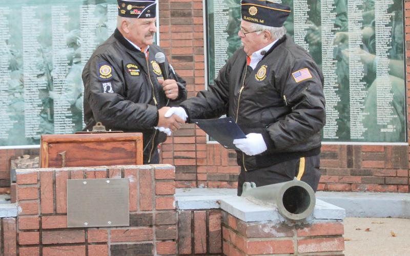 During the Veterans Day ceremony on Monday, November 11. Master of Ceremonies Jim Volant announced Mike Perry as Legionarre of the Year.