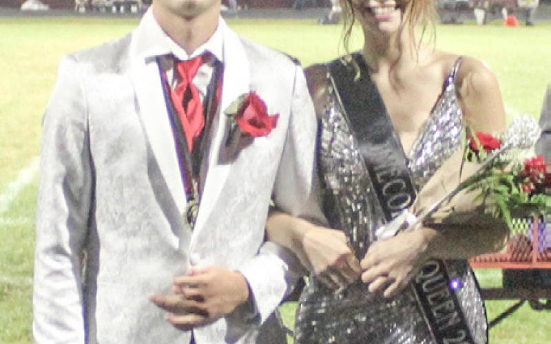 Pictured is the Beaverton High School Band marching in the homecoming parade. Inset photo, homecoming king and queen, Lincoln Stoike and Bryar Pollard.