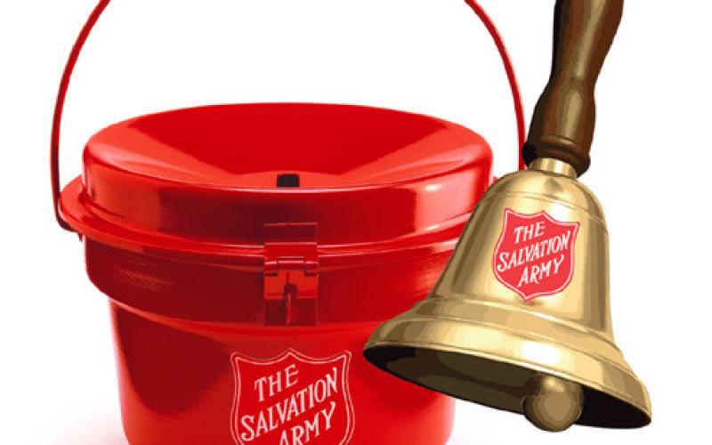 Salvation Army ringing bells in December