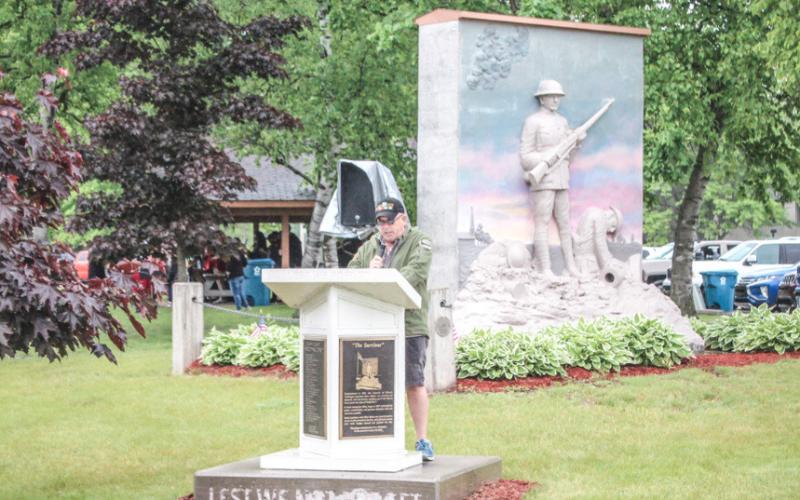 Pictured is Beaverton Mayor, Ray Nau, speaking at the Memorial Day event in 2024.