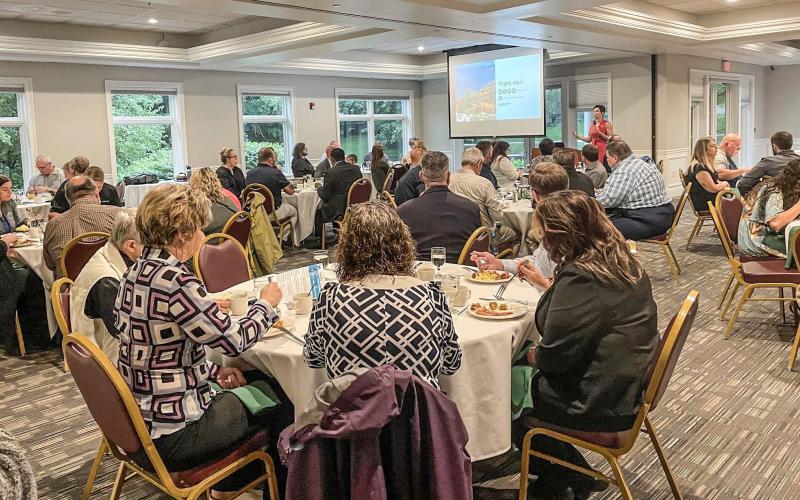 Director of the Office of Rural Development Sarah Lucas speaking at the Regional 2023 Gladwin County Breakfast at Riverwalk Place. PROVIDED BY THE MIDDLE MICHIGAN DEVELOPMENT CORPORATION