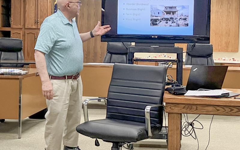 Council Chairman, Joel Vernier, presented methods to deal with blight in Gladwin County.