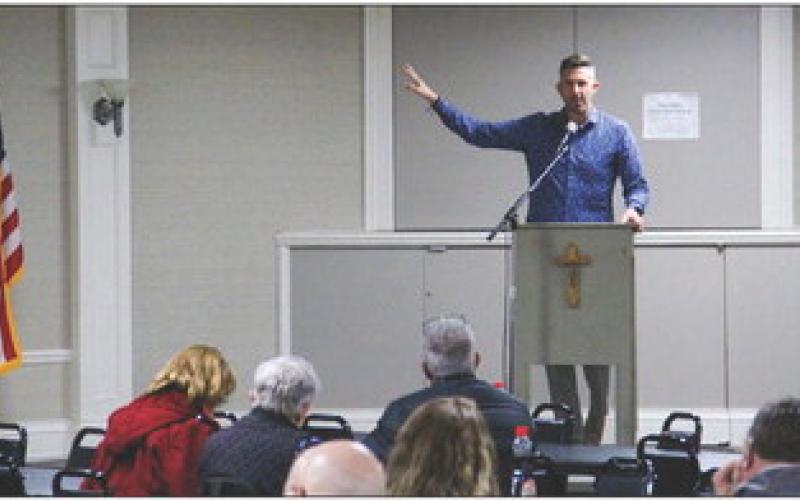 Gladwin Junior High School Principal, David Mausolf, addressed the members on the upcoming school bond proposal.