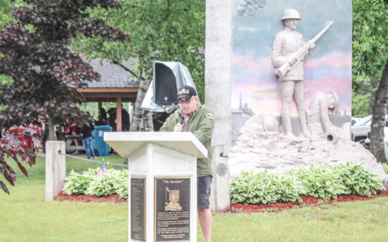Pictured is Beaverton Mayor, Ray Nau, speaking at the Memorial Day event in 2024.