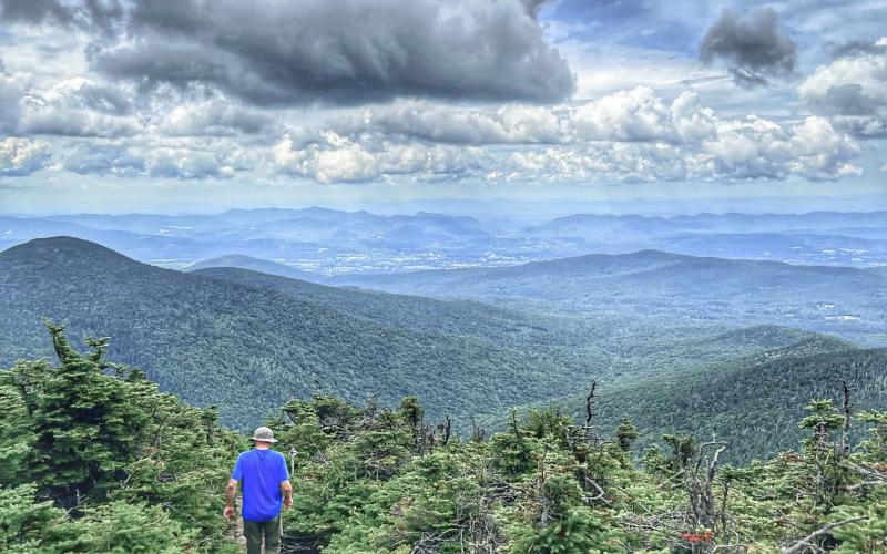 McLaughlin is pictured at the peak of Mount Killington in Vermont.