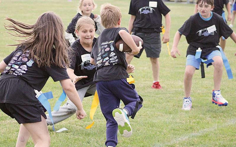 A flag football game finished the final day of camp last week at Brokoff Field.