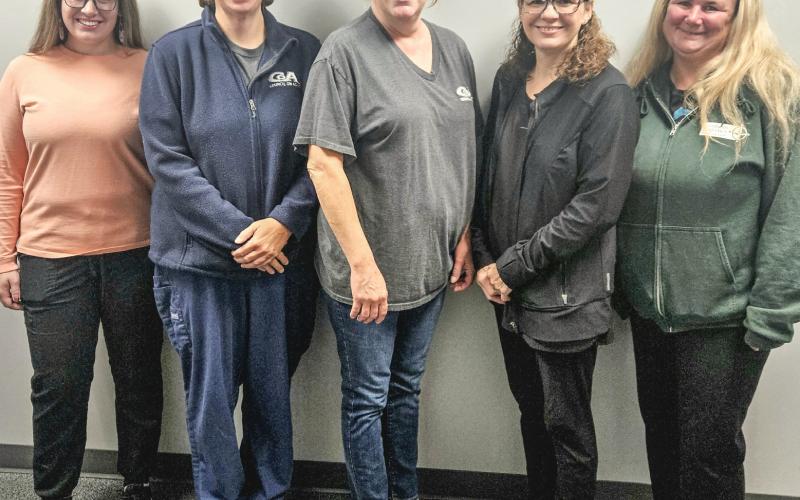 Pictured are: Kelsee Zietz, Marie Cummings, Gretchen Mora, Angie Card and Katie White.