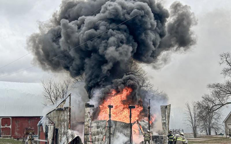 Fire destroys barn in Sage Township