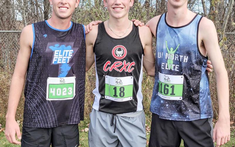 Pictured from left to right, Caleb Palmreuter (drafted by Elite Feet), Seth Mead (drafted by Complete Runner) and Elijah Christensen (drafted by Up North Elite).