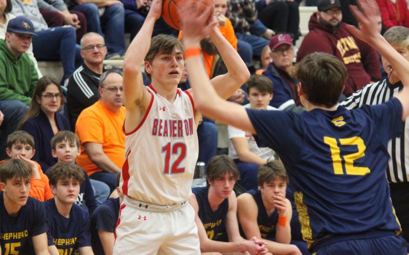Reese Longstreth attempts to make a pass against Shepherd.