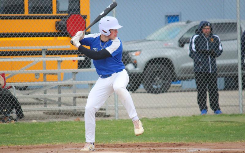Lead off batter Lucas Mead steps up to the plate to kick off the game for the Flying G’s.