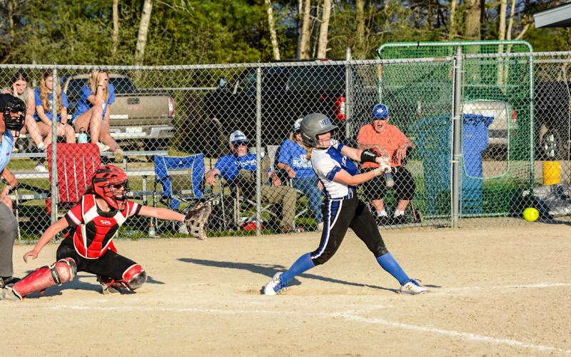 Maddie Cantrell at bat last year during their conference winning season.