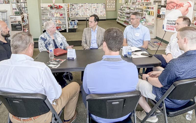 Pictured left to right are: Cheila Halsey, owner of Countryside Pharmacy in Stanton, Edmore and Lakeview; Miguel Rodriguez, EVP of American Pharmacies; Tom Kunse, State Rep (R), Clare; John Gross, owner of J Gross, Pharmacy Group (Gateway Pharmacy, Eagle Pharmacy, Harrison Family Pharmacy, Beaverton Family Pharmacy, Flint Family Pharmacy, Swartz Creek Pharmacy); and Josh Gross, Director of Pharmacy J Gross Pharmacy Group.
