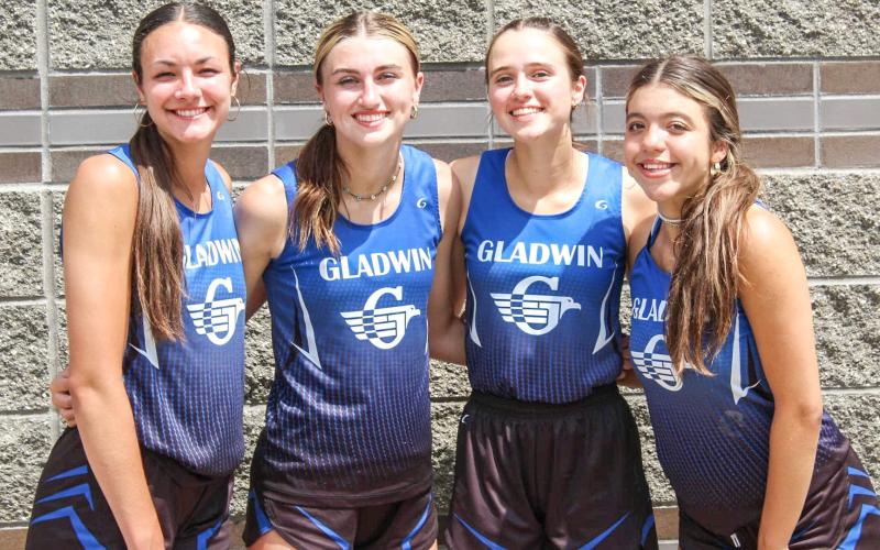 The relay squad of Ava Gary, Tessa Shea, Abby Robinson, and Kamya Cajigas set a new record for Gladwin in the 4x100 during State Finals on Saturday.