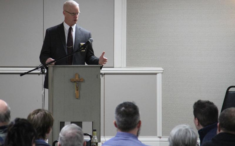 Gladwin County Sheriff Mike Shea spoke at the Legislative Breakfast held on Jan. 13.
