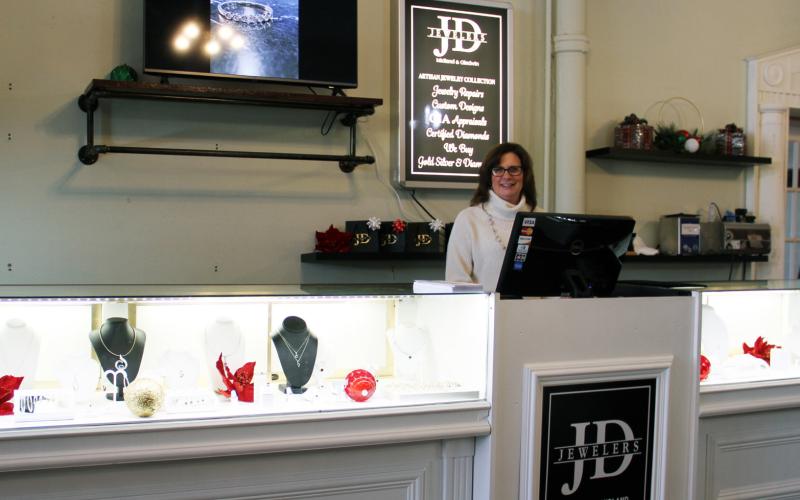 Vicky Pickard mans the JD Jewelers counter in the Redeemed Marketplace in downtown Gladwin. The store is operating weekly Tuesday through Friday from 11 a.m. until 5 p.m.