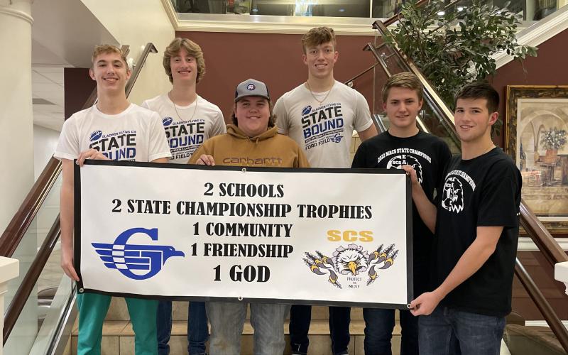 Pictured left to right: Ethan Breault, Treyton Siegert, Gage Cingano, Lucas Mead, Colby Owens, and Kade Hunt.