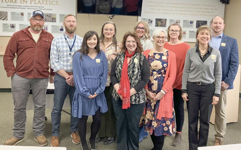 The 10 graduates of the Gladwin County Leadership Program get together for a photo during a ceremony in their honor held Friday at the Beaverton Activity Center.