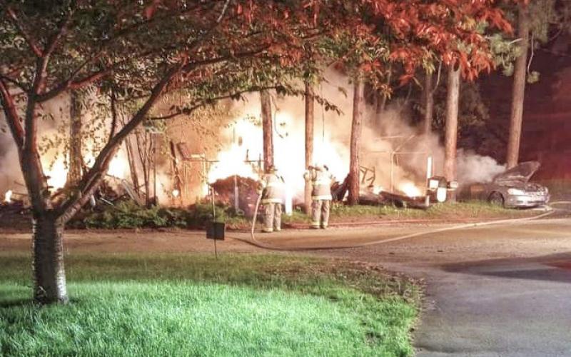 Structure fire in Billings Township