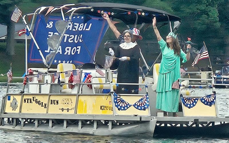 Costumes and decorations livened up the Pratt Lake Association Boat Parade Saturday. The event had been discontinued the past few years, but this year’s elevated lake level and the holiday spirit brought it back with hopes that it will continue annually in the future. SAGE TOWNSHIP