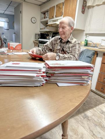 Over eight hundred Christmas cards received
