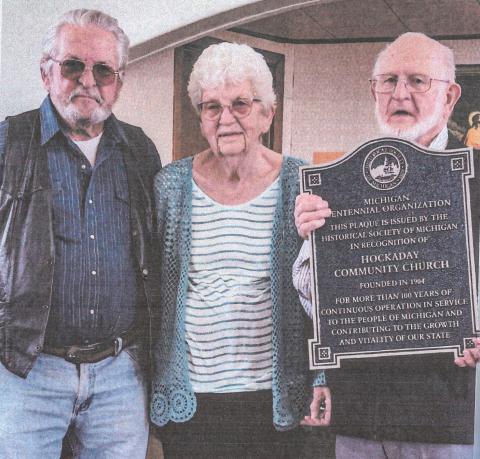 Hockaday Community Church receives plaque