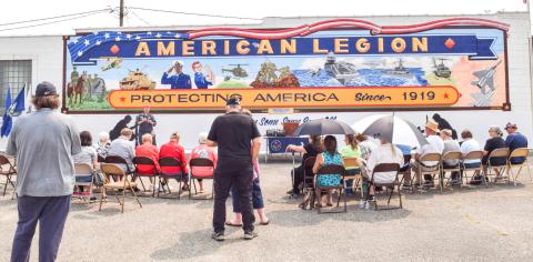 Gladwin American Legion Post 171, located at 128 N. Silverleaf, unveiled a new military memorial mural on August 3, 2025. Painted by local artists Eric and Lynn Morgan, the mural adorns the north wall of the building to honor military service. The project was celebrated with a dedication ceremony featuring guest speakers.