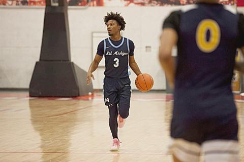 Mid Michigan College point guard, Amonti Greene, during the NJCAA’s All-Star game, May 9, 2026, Las Vegas, Nevada.
