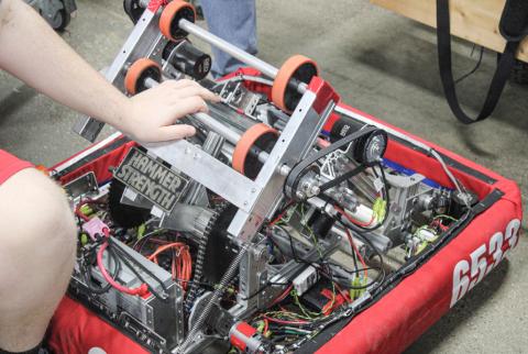 This is the motor the Beaverton robotics team built for last year’s competition. The equipment and instructions to build a brand new one were received on Saturday.