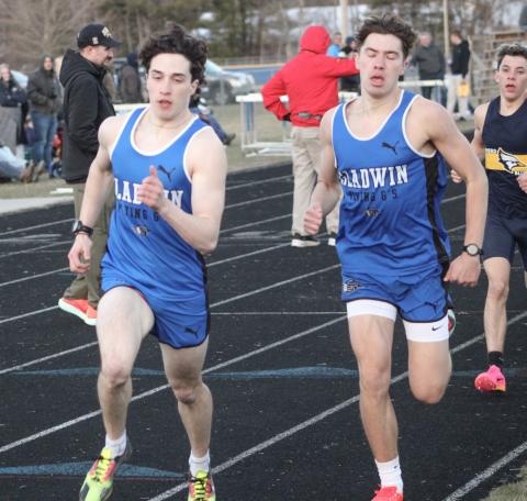 Myles Robinson (left) and Ben Verellen represented Gladwin at the Division 2 boys’ state meet at Hamilton Saturday.