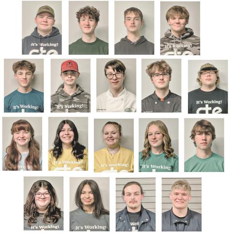 Pictured in row 1: Jacob Gee, Bryson Grundy, Riley Sprague, Ben Zdrojewski; row 2: Luke Gyulveszi, Blake Gutchak, Aiden McNutt, Aiden Crowley, Mitchel Lennox; row 3: Isabelle Langley, Mia Crampton, Madelyn Green, Chevelle Funnell, William Warner; row 4: Tristyn Ricolo, Hydia Stevenson, Evan Farr, Gavin VanBuren. Not Pictured is Eternity Flores.