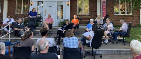 City Hall passed maximum capacity for Monday’s Regular Meeting of the Gladwin City Council, forcing city officials and the audience to haul their chairs outdoors to continue with the proceedings.