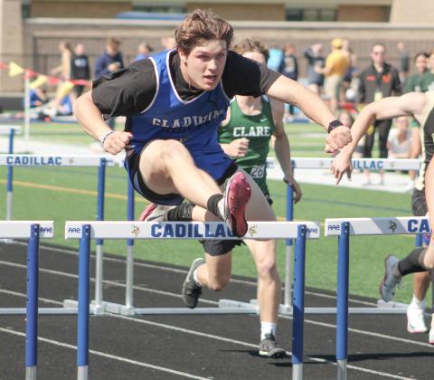 Gladwin’s Colton Pfenninger hurdled his way to the state meet Friday at the Division 2 regional at Cadillac.