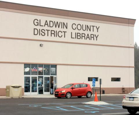 The Gladwin County District Library is located at 402 James Robertson Dr. in Gladwin.