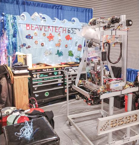 Here is Beaverton’s pit and the robot prior to last weekend’s competition in Mt. Pleasant.
