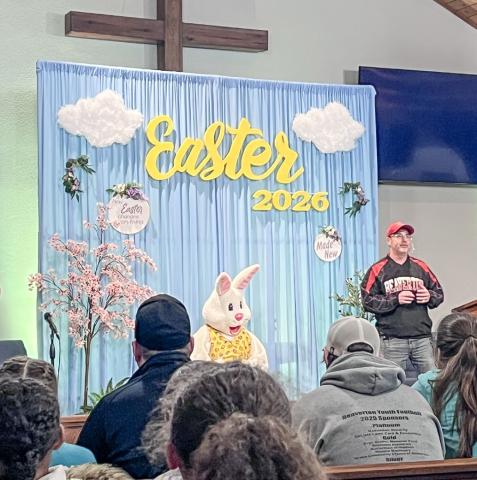 WEATHER BAD; EASTER SPIRIT GREAT