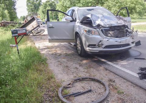 Amish buggy struck by vehicle