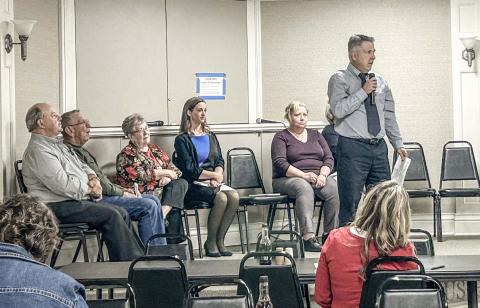 Michael Smith, a current Gladwin city council member and candidate in the November 5 election, spoke at the Meet the Candidates event on October 10.