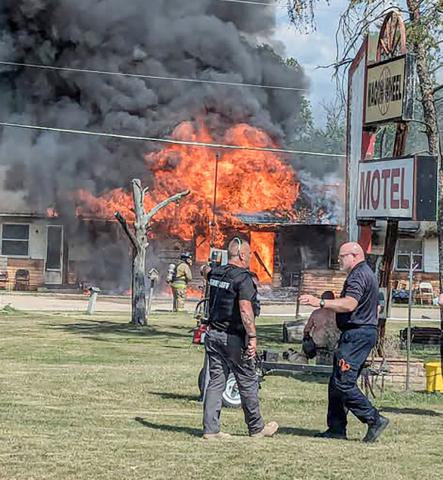 First responders on scene at the Wagon Wheel Motel.